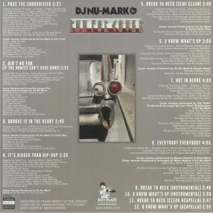 Back cover — DJ NU MARK — Run For Cover (reissue)
