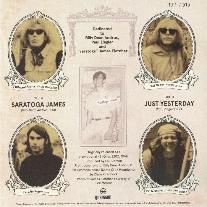 Back cover — WEIRD HERALD — Saratoga James (reissue)