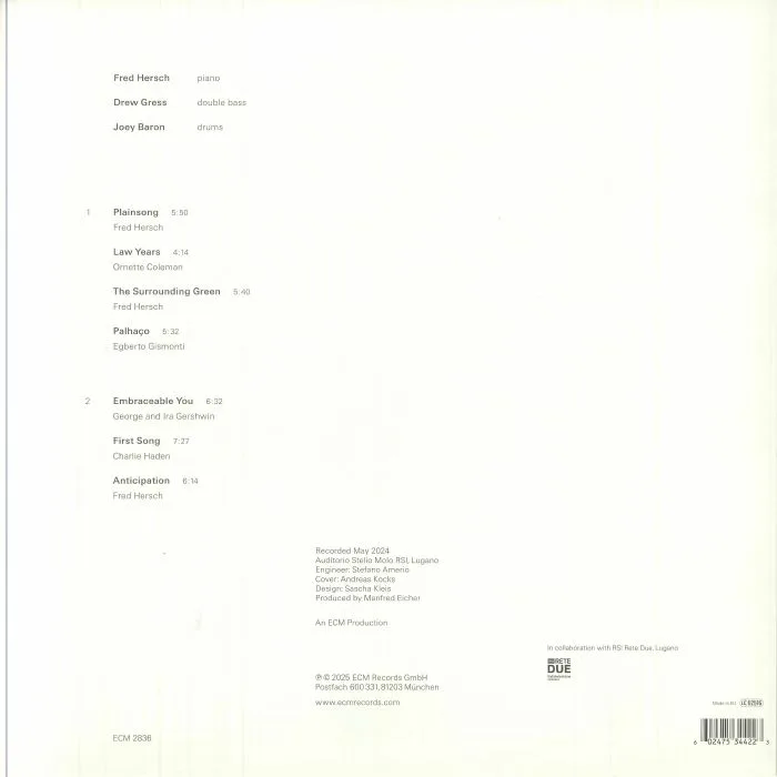 Обратная сторона обложки — Fred HERSCH / DREW GRESS / JOEY BARON — The Surrounding Green