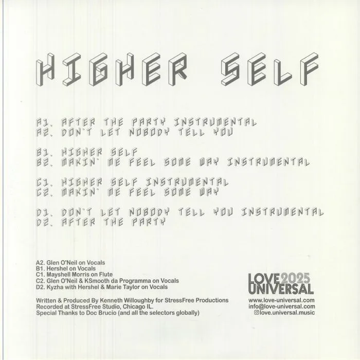 Обратная сторона обложки — KSmooth da Programma — Higher Self 2x12"