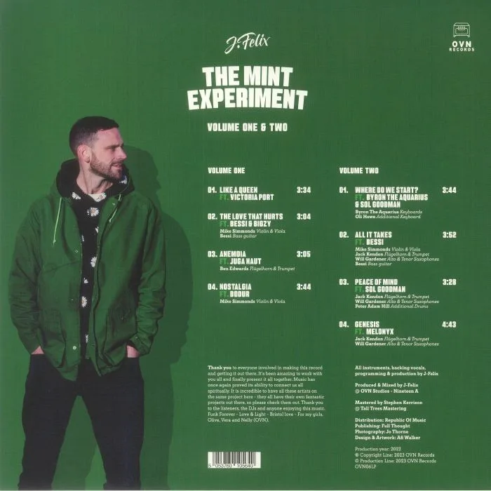 Back cover — J FELIX — The Mint Experiment Volume 1 & 2