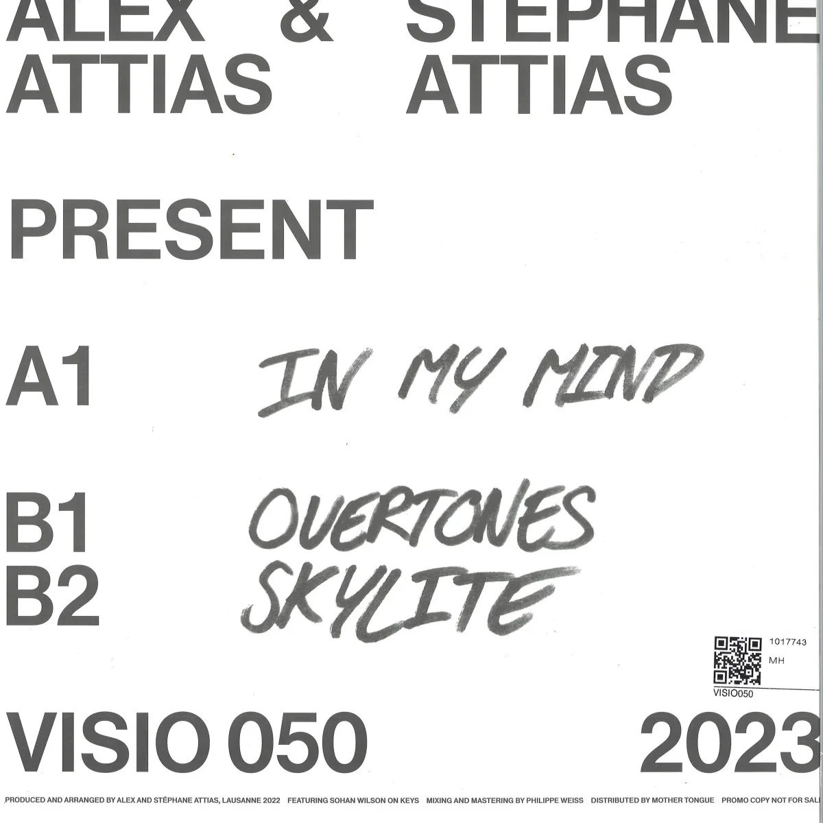 Back cover — Alex Attias & Stephane Attias — In My Mind EP