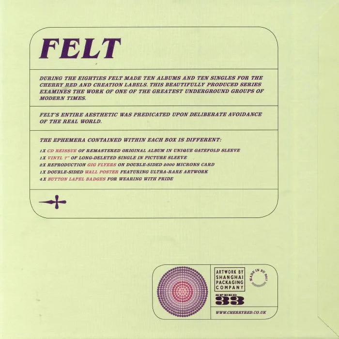 Back cover — FELT — Poem Of The River (remastered)