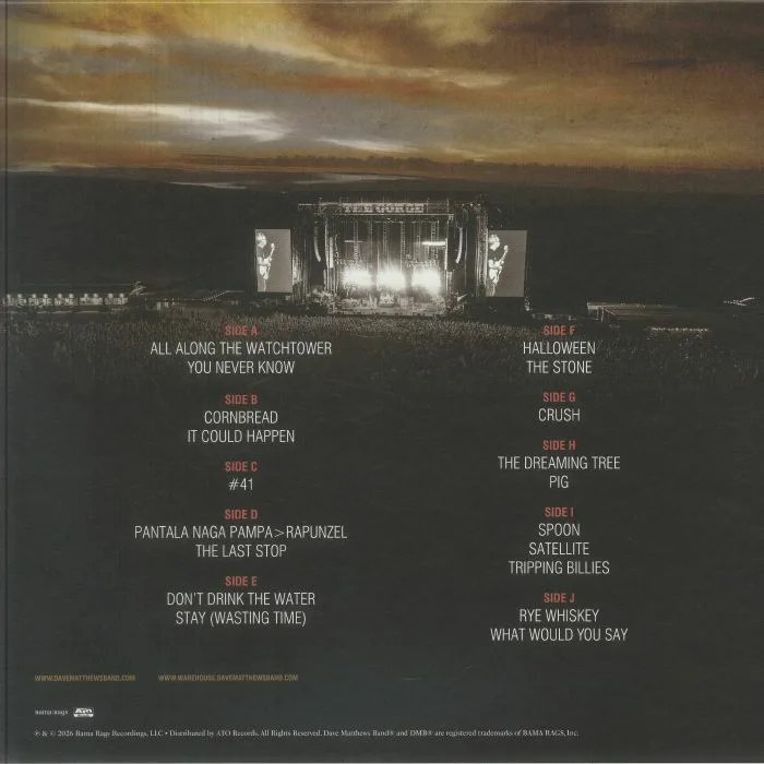 Обратная сторона обложки — DAVE MATTHEWS BAND — Take Me Back: Live From The Gorge (B-STOCK)