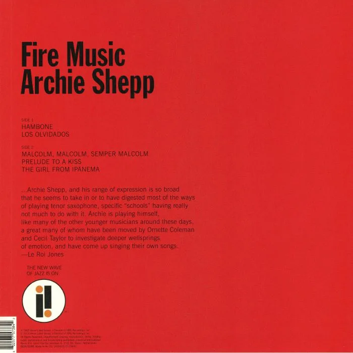 Back cover — Archie SHEPP — Fire Music (reissue)