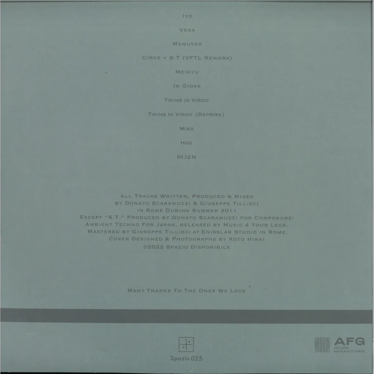 Обратная сторона обложки — Voices From The Lake — Voices From The Lake (2023 Edition) 4x12"