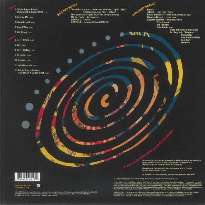 Back cover — BUTCHER BROWN feat TENNISHU & R4ND4ZZO BIGB4ND — Butcher Brown Presents Triple Trey