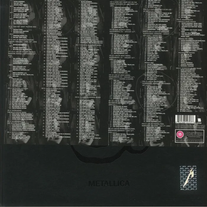Back cover — METALLICA — Metallica (The Black Album) (Deluxe Edition)