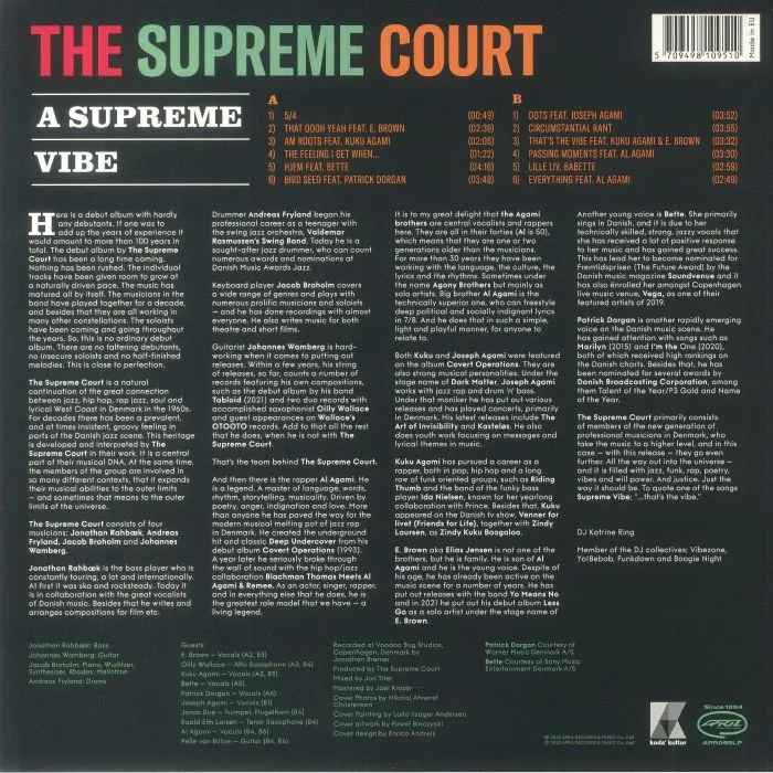 Back cover — The SUPREME COURT — A Supreme Vibe