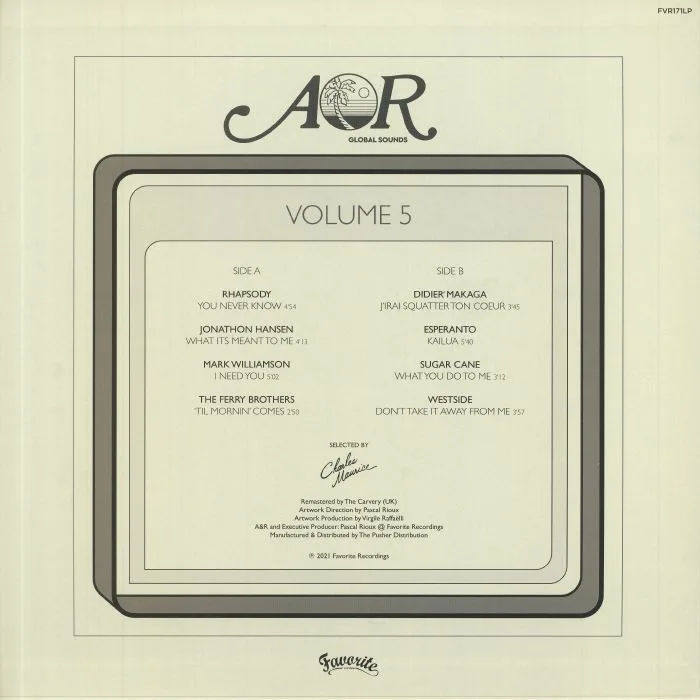 Back cover — Charles MAURICE / VARIOUS — AOR Global Sounds Vol 5: 1977-1984