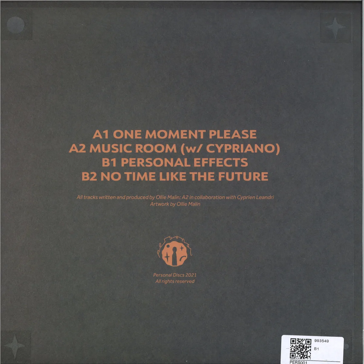 Back cover — Romaal Kultan — No Time Like The Future EP