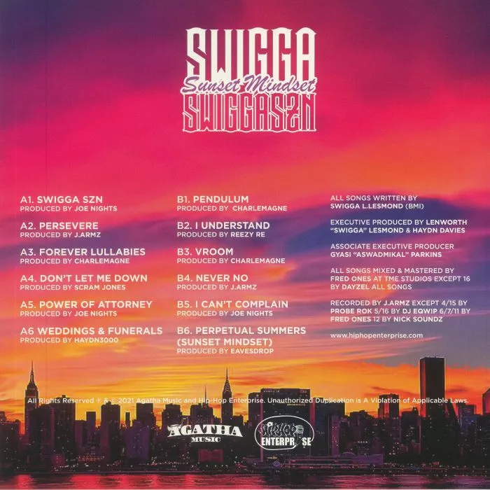 Back cover — SWIGGA — Sunset Mindset