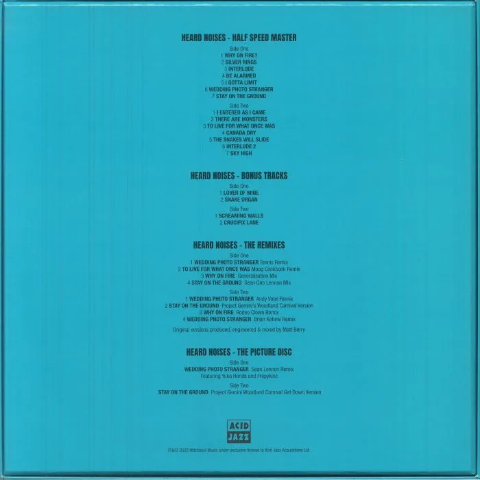 Обратная сторона обложки — Matt BERRY — Heard Noises (Super Deluxe Edition)