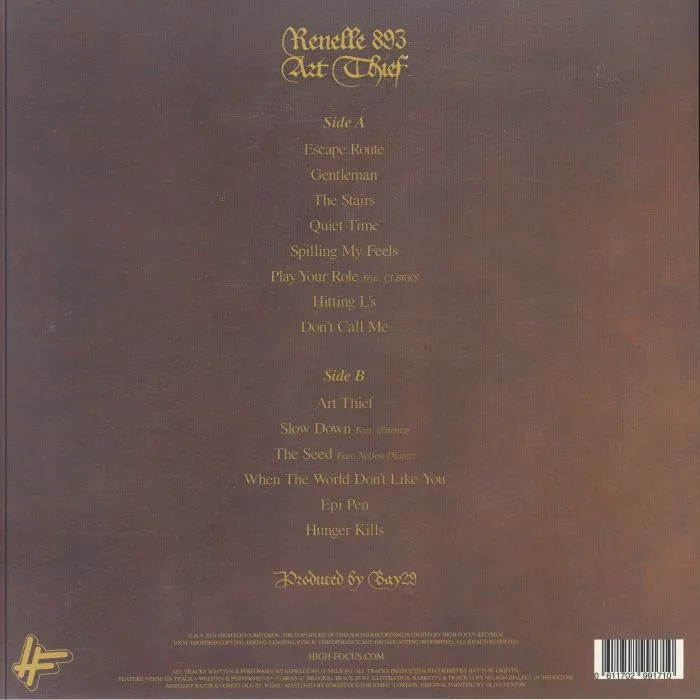 Back cover — RENELLE 893 — Art Thief