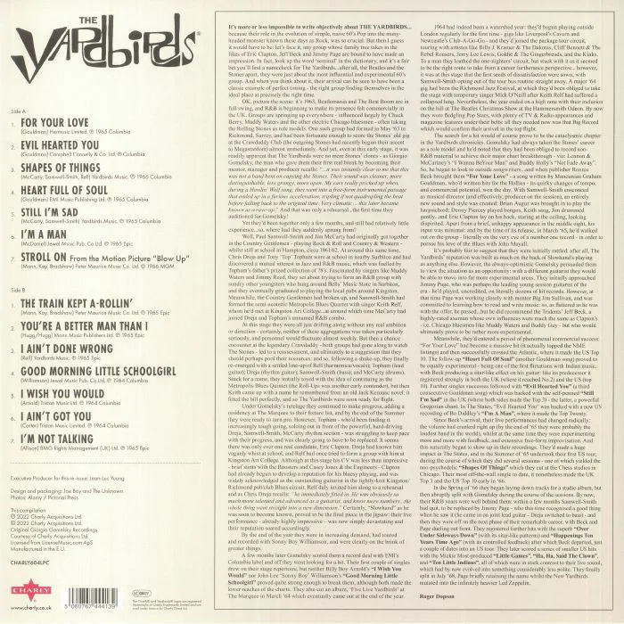Back cover — The YARDBIRDS — The Best Of The Yardbirds
