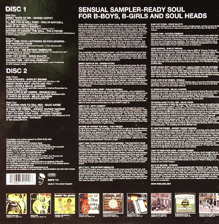 Back cover — VARIOUS — Sweet Taste Of Sin: Sensual Breakbeat Soul