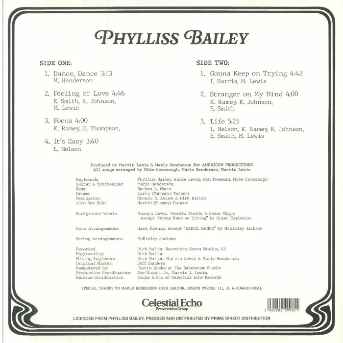 Back cover — Phylliss Bailey — Phylliss