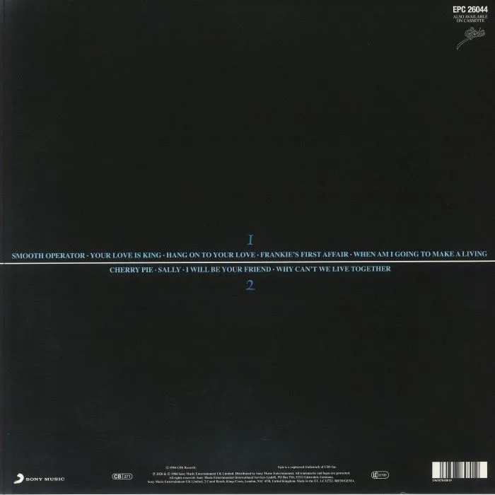 Back cover — SADE — Diamond Life (reissue)