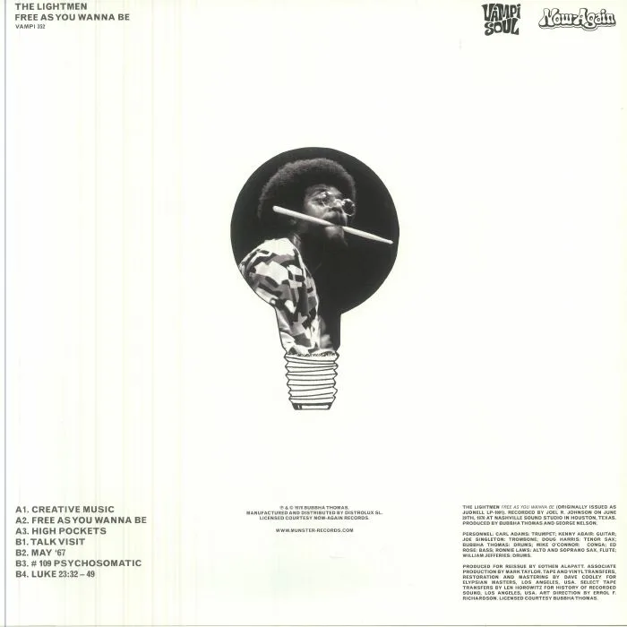 Back cover — The LIGHTMEN — Free As You Wanna Be