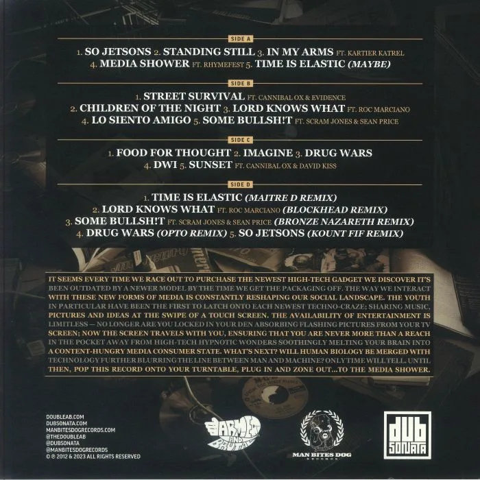 Back cover — DOUBLE AB / DUB SONATA — Media Shower (10th Anniversary Edition)