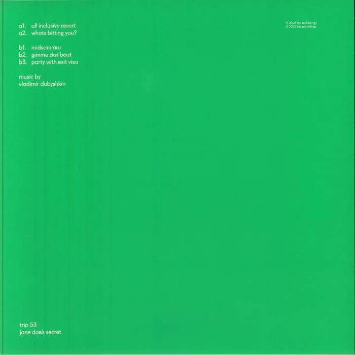 Back cover — Vladimir DUBYSHKIN — Jane Doe's Secret