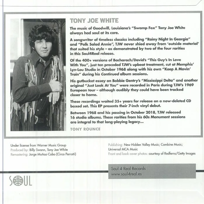 Back cover — Tony Joe WHITE — EP