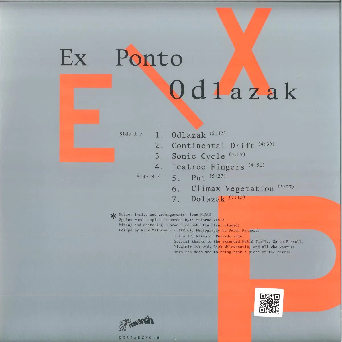 Back cover — Ex Ponto — Odlazak LP