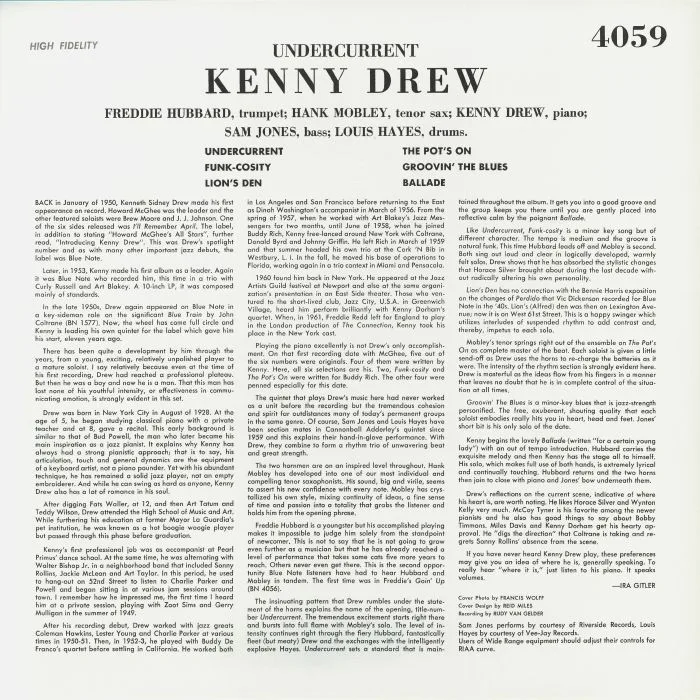 Обратная сторона обложки — Kenny DREW — Undercurrent