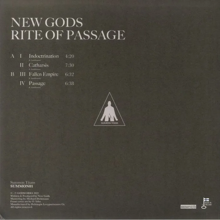 Обратная сторона обложки — NEW GODS — Rite Of Passage