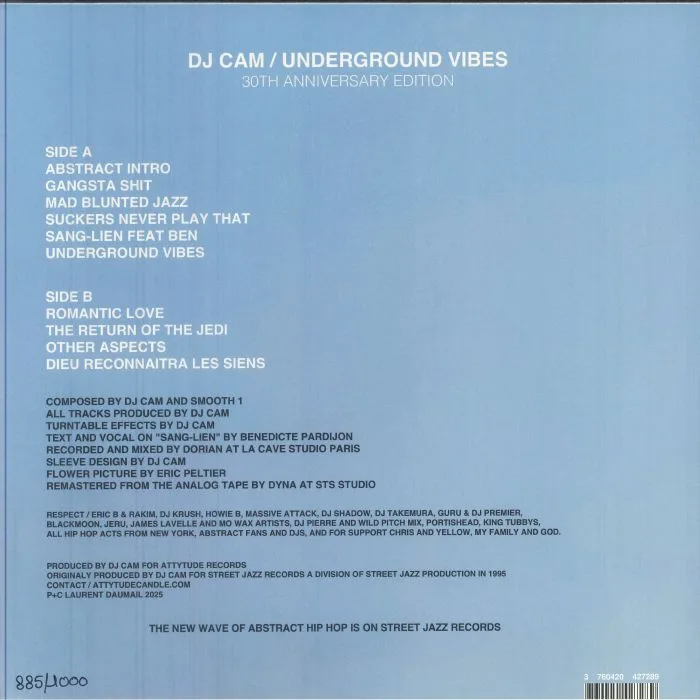 Back cover — DJ CAM — Underground Vibes (30th Anniversary Edition)