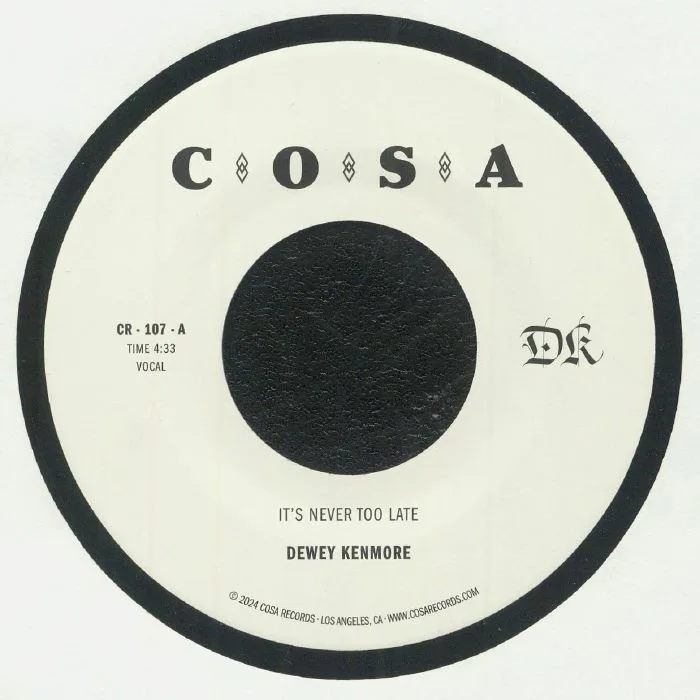 Front cover — Dewey KENMORE — It's Never Too Late