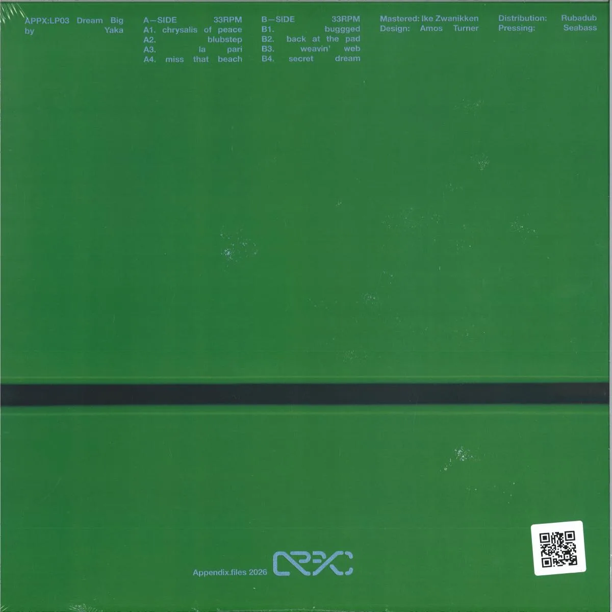 Обратная сторона обложки — Yaka — Dream Big LP
