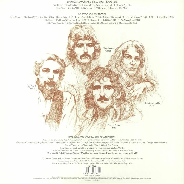 Обратная сторона обложки — BLACK SABBATH — Heaven & Hell (remastered)