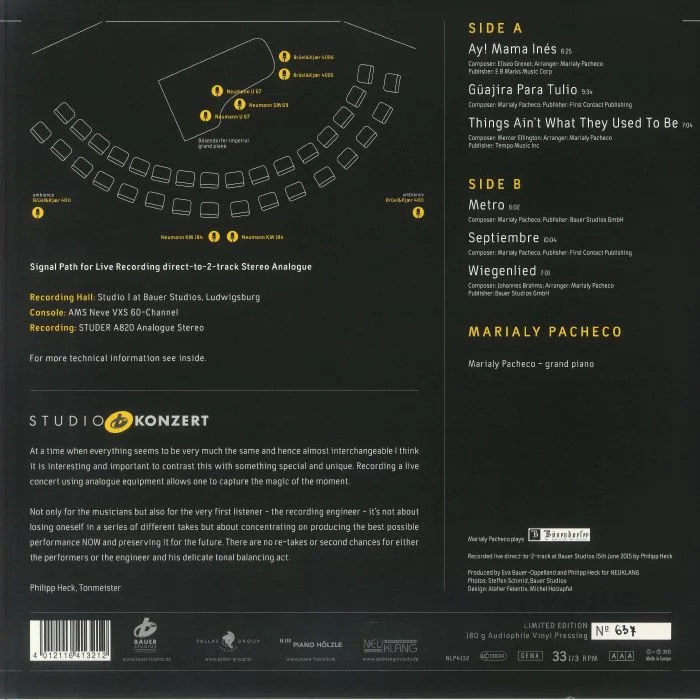 Back cover — Marialy PACHECO — Studio Konzert