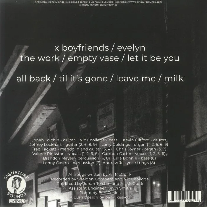 Back cover — Ali McGUIRK — Til It's Gone
