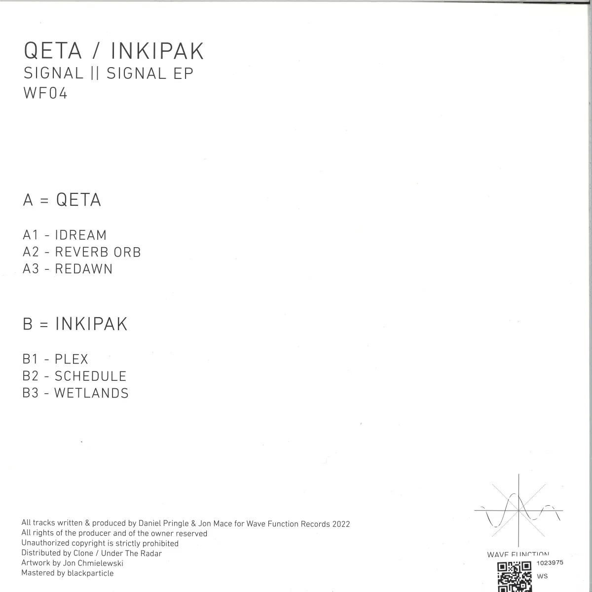 Обратная сторона обложки — Qeta/Inkipak — Signal II Signal EP