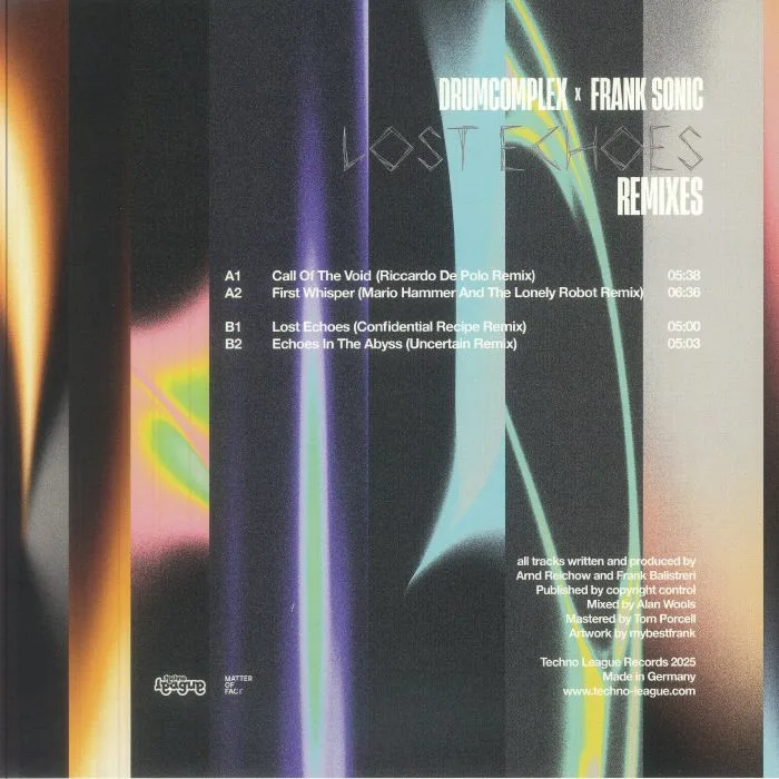 Обратная сторона обложки — DRUMCOMPLEX / FRANK SONIC — Lost Echoes remixes
