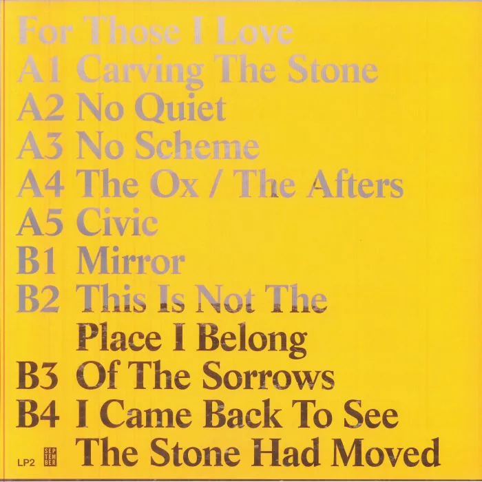 Back cover — FOR THOSE I LOVE — Carving The Stone