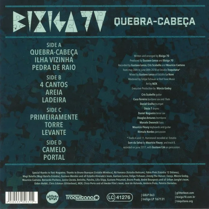 Обратная сторона обложки — BIXIGA 70 — Quebra Cabeca