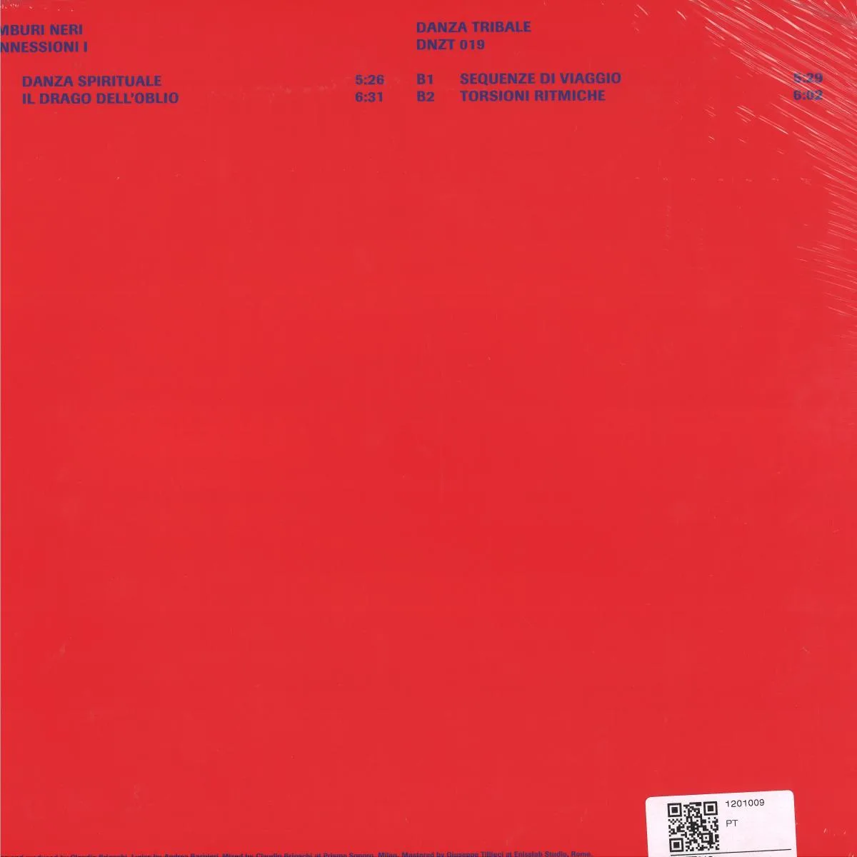 Back cover — TAMBURI NERI — CONNESSIONI I