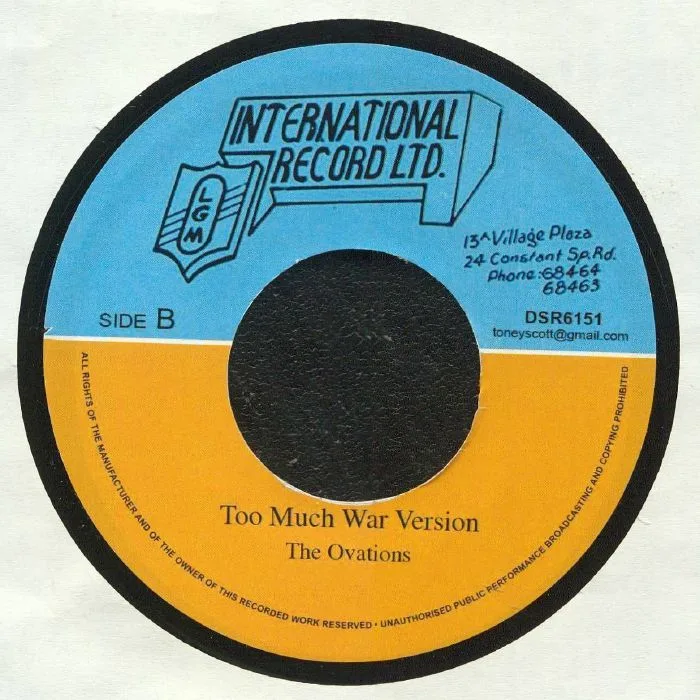 Обратная сторона обложки — The OVATIONS — Too Much War
