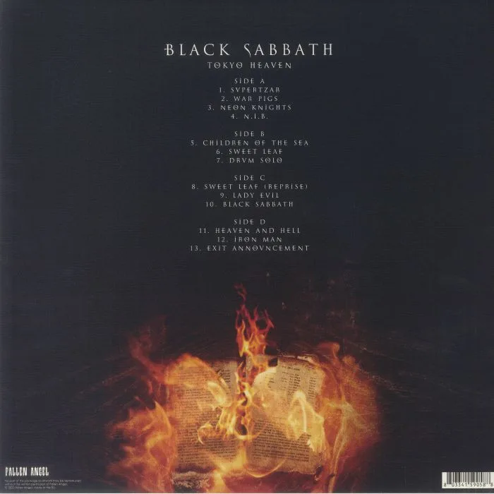 Back cover — BLACK SABBATH — Tokyo Heaven