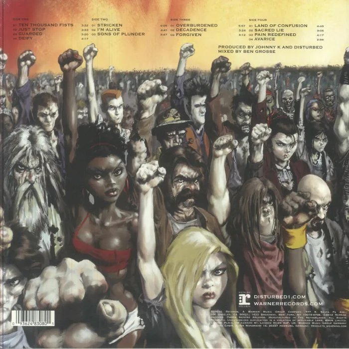 Back cover — DISTURBED — Ten Thousand Fists (20th Anniversary Edition)