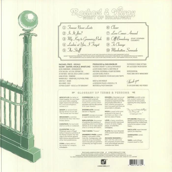 Back cover — RACHAEL & VILRAY — West Of Broadway