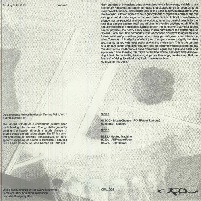 Обратная сторона обложки — BOOH / LAST CHANCE / RAMEZ / IDL / CRL — Turning Point Vol 1