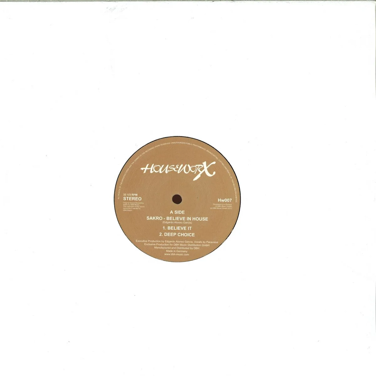 Back cover — Sakro — Belive In House Ep