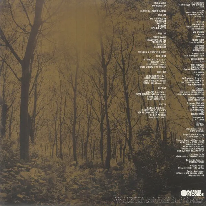 Обратная сторона обложки — Van MORRISON — Moondance (reissue)