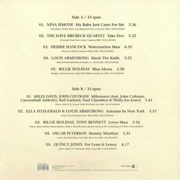 Обратная сторона обложки — VARIOUS — Forever Jazz: Volume One