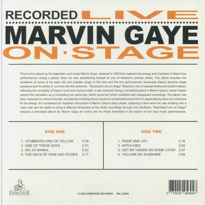 Back cover — Marvin GAYE — Live On Stage