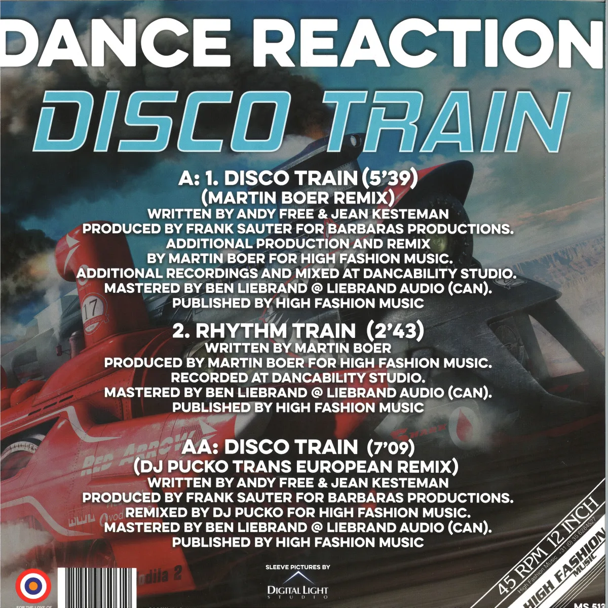 Back cover — Dance Reaction — DISCO TRAIN